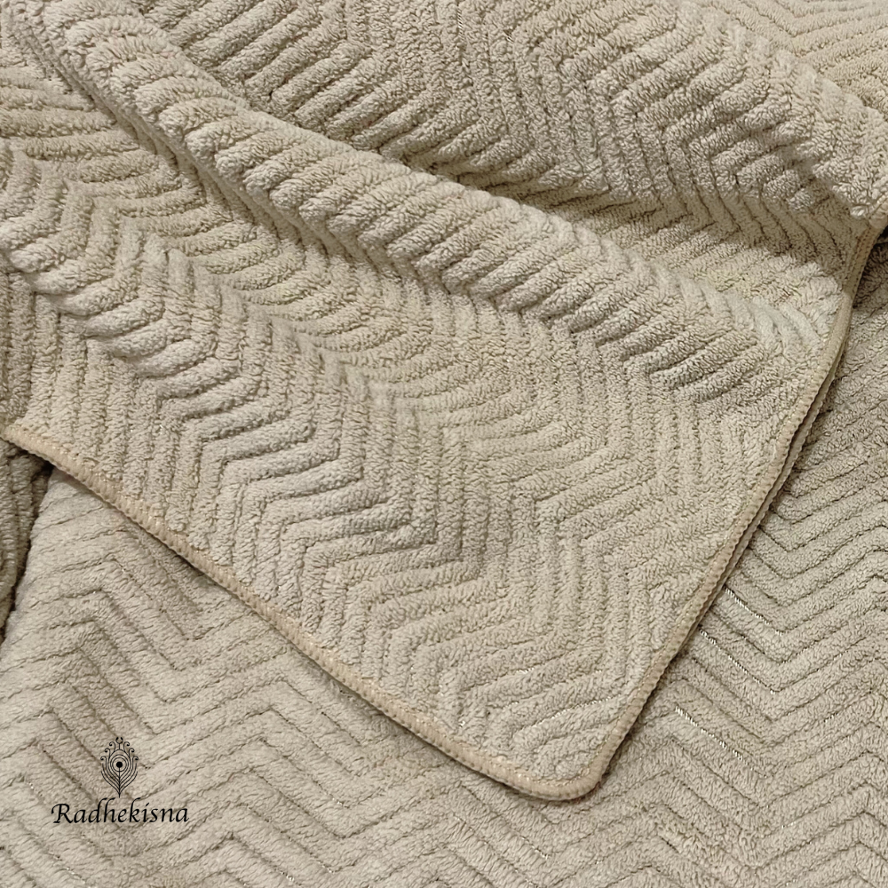 Luxury Bamboo Herringbone Towel Set – Mushroom Beige - Radhekisna