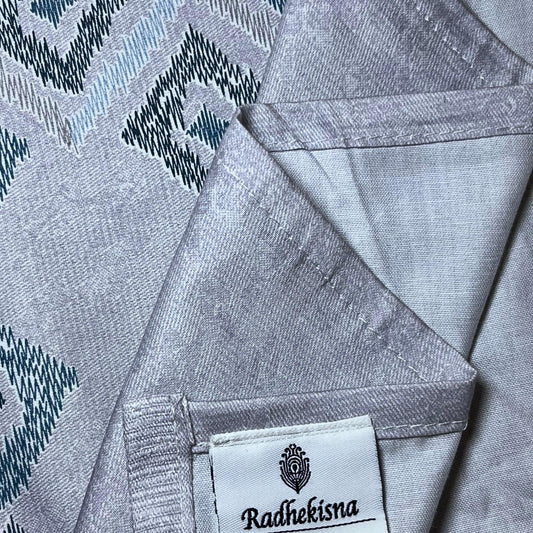 RadheKisna Mystic Grid King Bedsheet Set – Geometric Luxury in 300-TC Cotton - Radhekisna