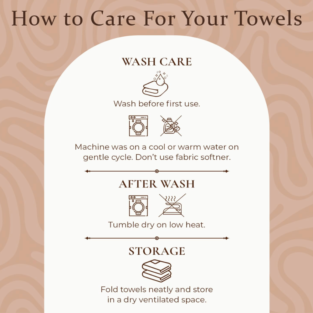 Luxury Bamboo Herringbone Towel Set – Mushroom Beige - Radhekisna