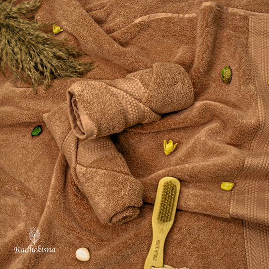 Pure Cotton 625 GSM Towel Set – Taupe Elegance | RadheKisna - Radhekisna