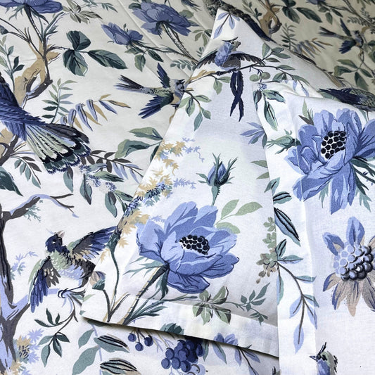 Radhekisna Shahenaz Blue King Bedsheet Set — 250 TC 100% Pure Cotton - Radhekisna