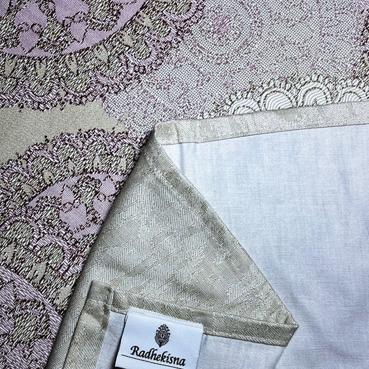 RadheKisna Bohemian Mandala King Bedsheet Set — Artistic Mauve Mandala on Premium Cotton - Radhekisna