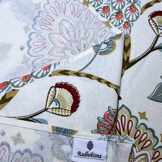 RadheKisna Peacock Bloom King Bedsheet Set — 250 TC 100% Organic Cotton - Radhekisna