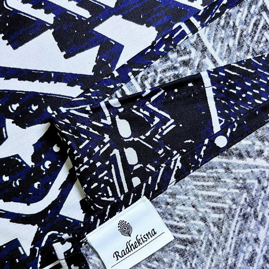 RadheKisna Filmy Monochrome Super King Bedsheet – Bold Black & White Luxury - Radhekisna