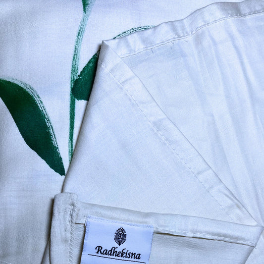 RadheKisna Violet Bloom King Bedsheet Set — Hand-Painted Floral Luxury - Radhekisna