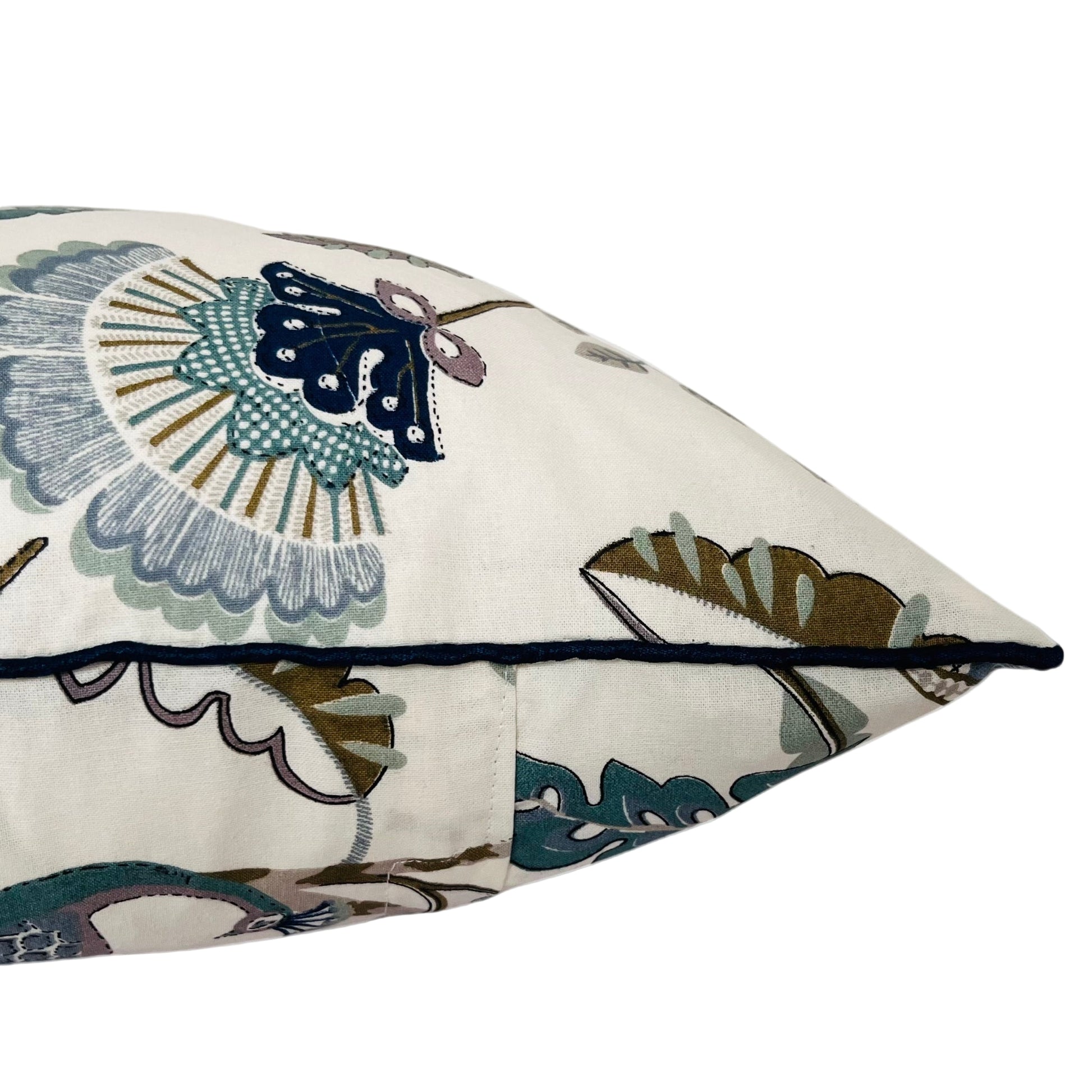 Regal Peacock Cotton Cushion Cover (16x16") — Majestic Grace | RadheKisna - Radhekisna