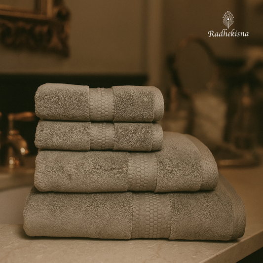 Pure Cotton 625 GSM Towel Set – Anchor Green | RadheKisna - Radhekisna