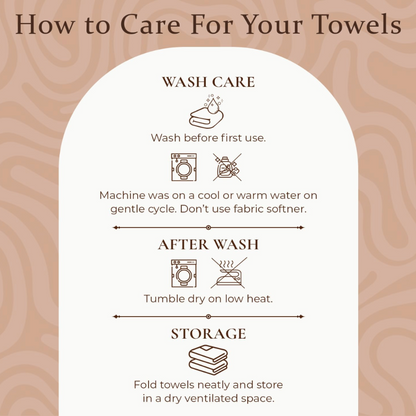 Luxury Bamboo Herringbone Towel Set – Mushroom Beige - Radhekisna