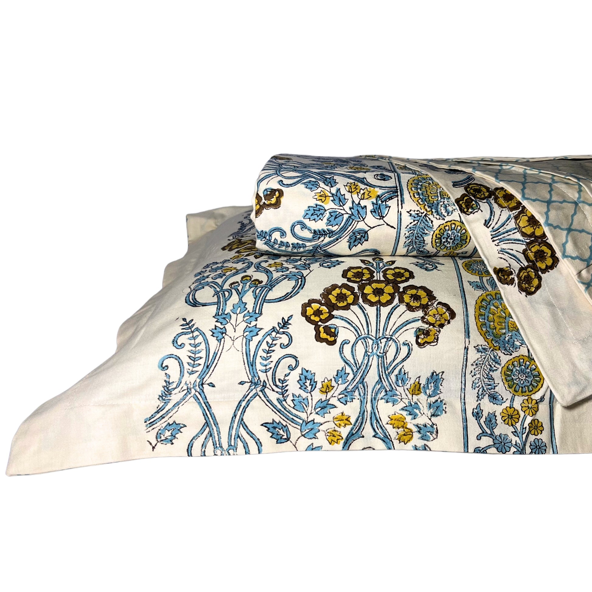 RadheKisna Handcrafted Paisley King Bedsheet Set — 300 TC 100% Cotton - Radhekisna