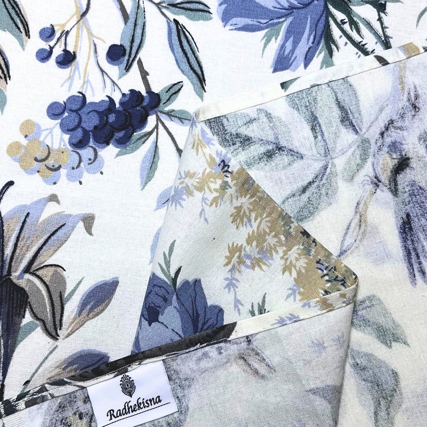 Radhekisna Shahenaz Blue King Bedsheet Set — 250 TC 100% Pure Cotton - Radhekisna