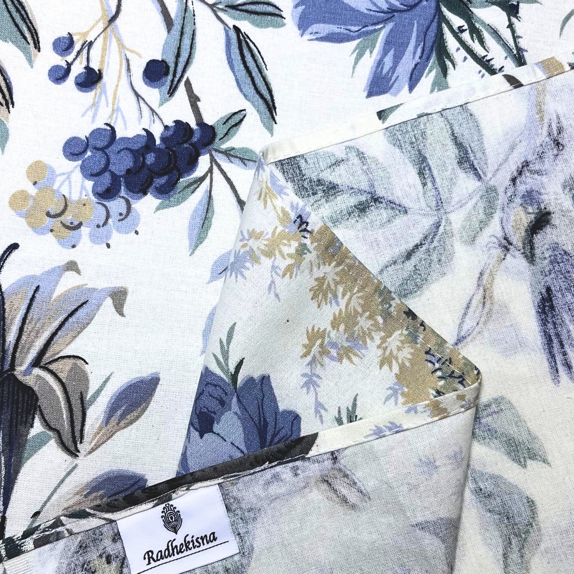 Radhekisna Shahenaz Blue King Bedsheet Set — 250 TC 100% Pure Cotton - Radhekisna