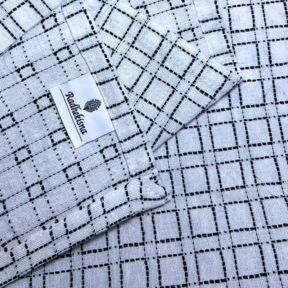 RadheKisna Textured Grid Queen Bedsheet Set — 250 TC 100% Cotton - Radhekisna