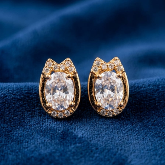 Crystal Dewdrop Halo Studs