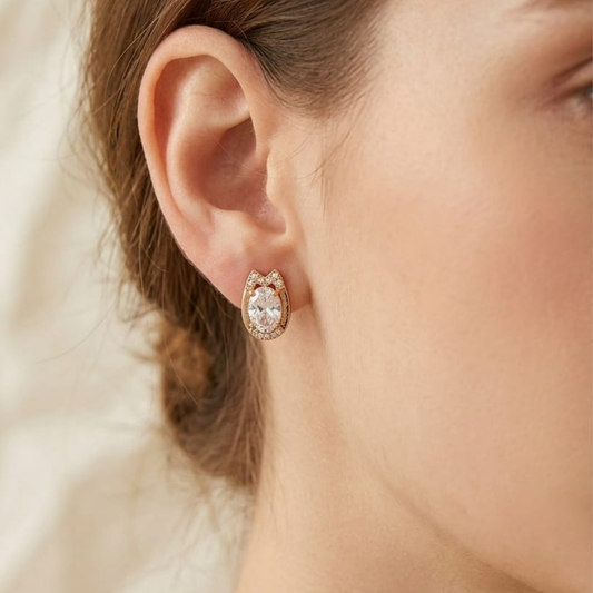 Crystal Dewdrop Halo Studs