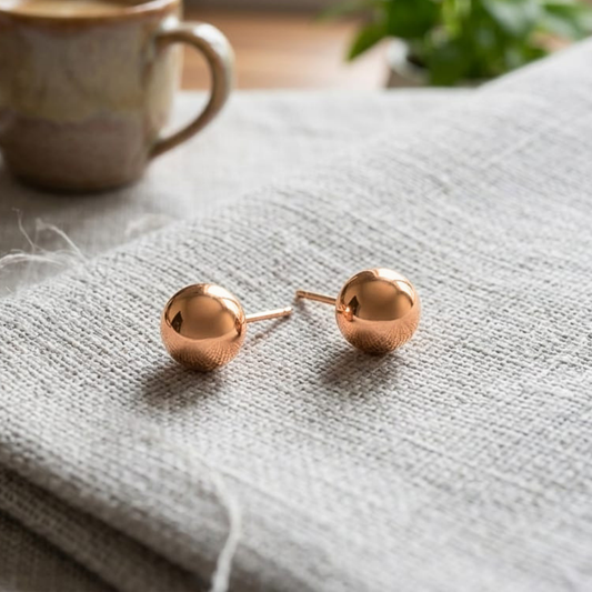 Golden Orbit Sphere Studs