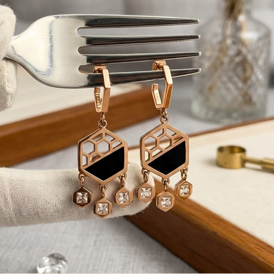 Deco-Style Geometric Cage Earrings