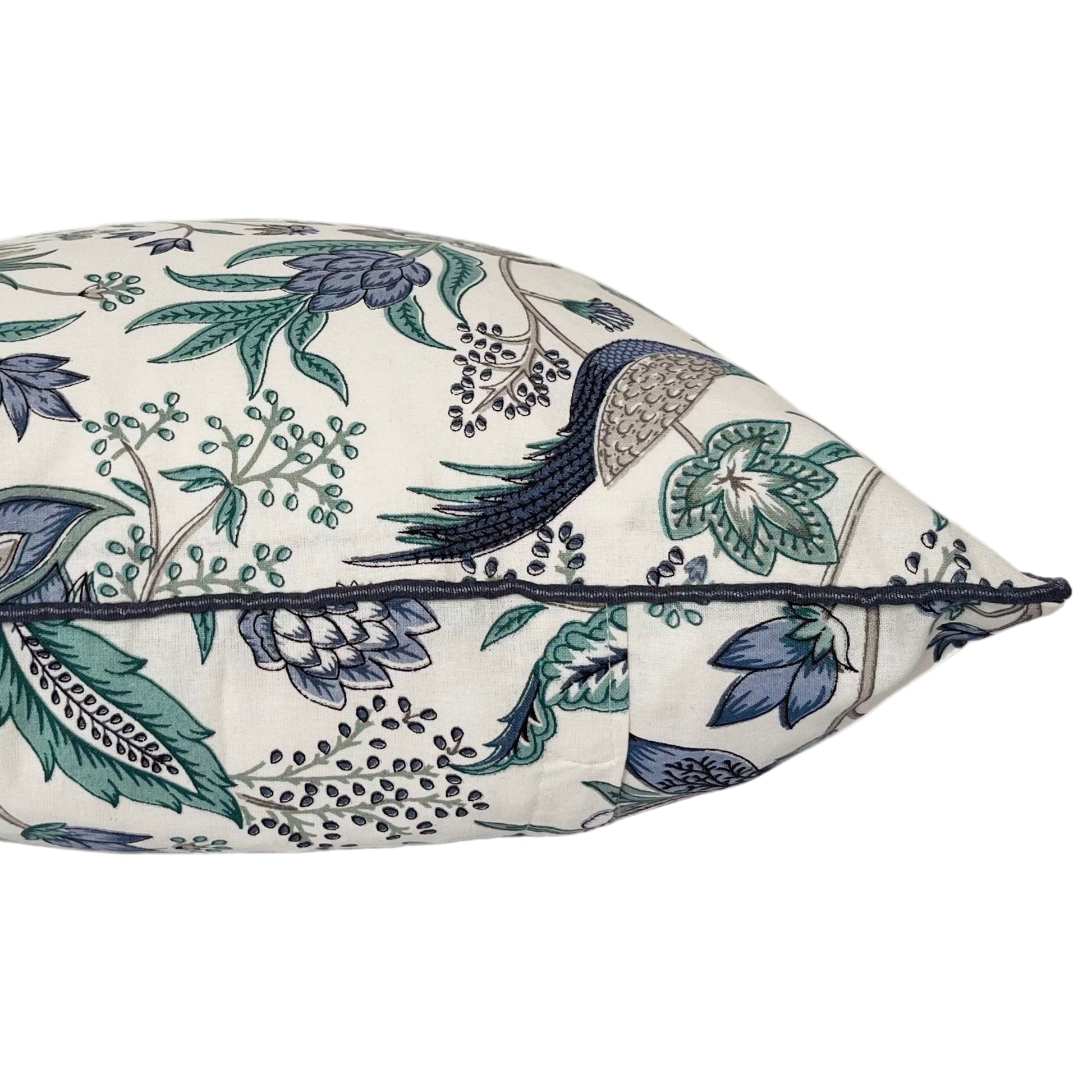 Indigo Bloom Cotton Cushion Cover (16x16") — Serene Elegance | RadheKisna - Radhekisna