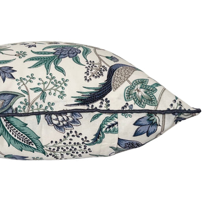 Indigo Bloom Cotton Cushion Cover (16x16") — Serene Elegance | RadheKisna - Radhekisna