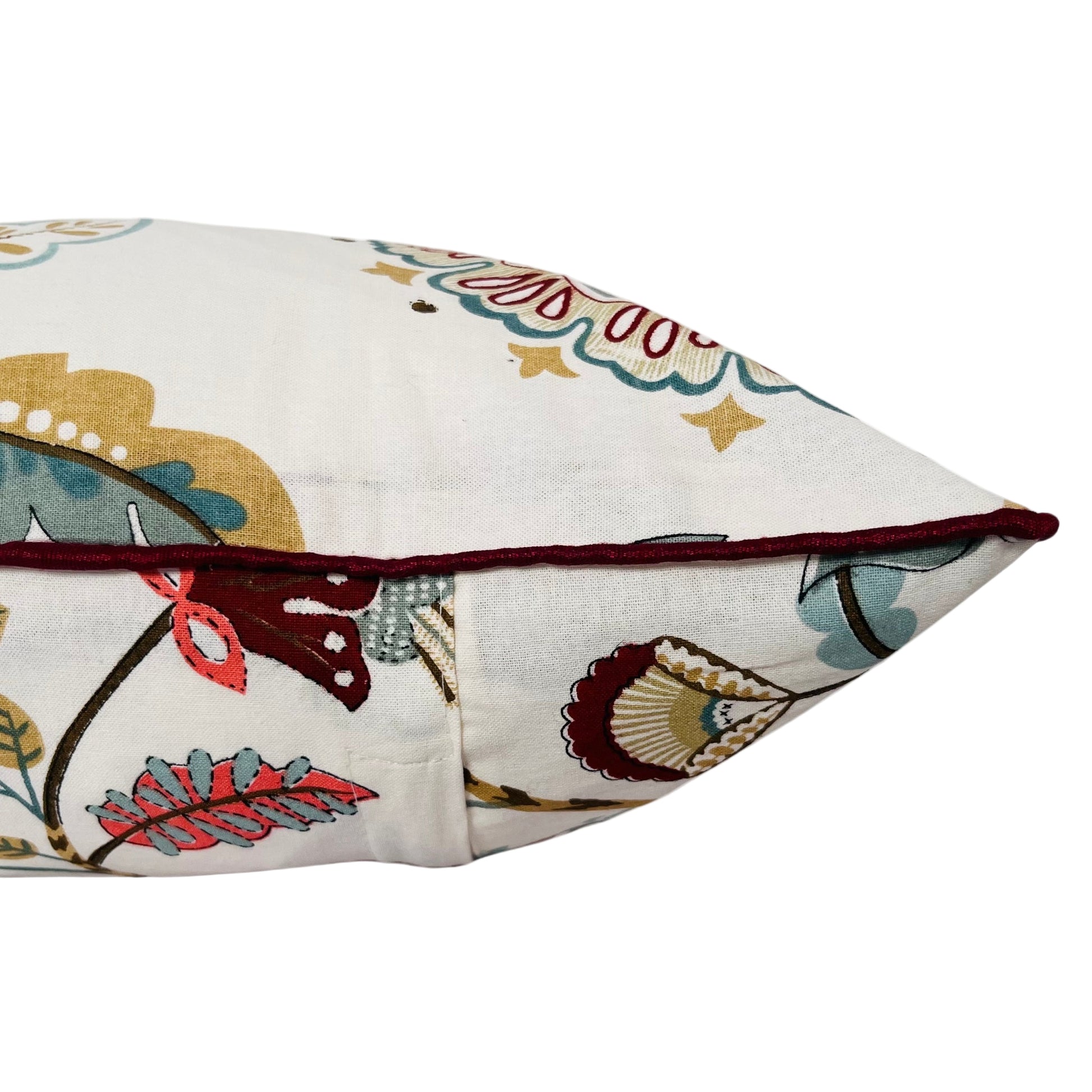 Peacock Bloom Cotton Cushion Cover (16x16") — Exotic Artistry | RadheKisna - Radhekisna
