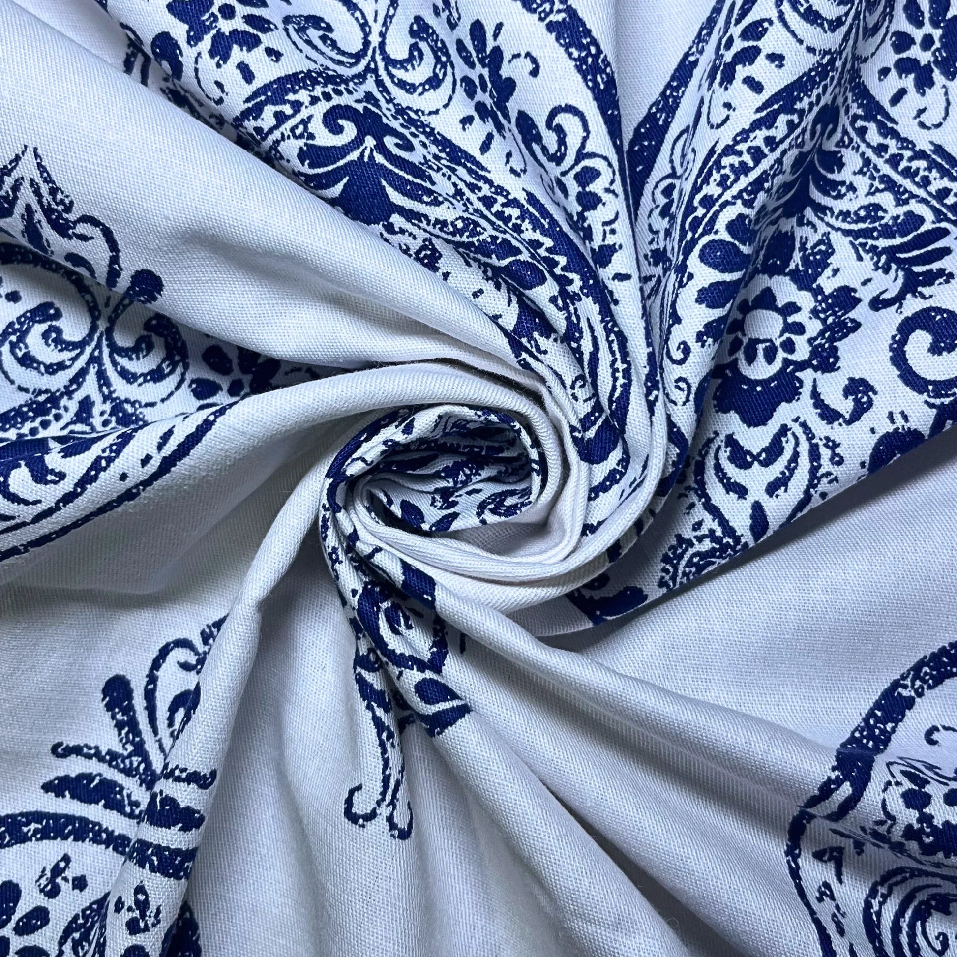 RadheKisna Indigo Paisley Super King Bedsheet – 100% Cotton Jaipuri Elegance - Radhekisna