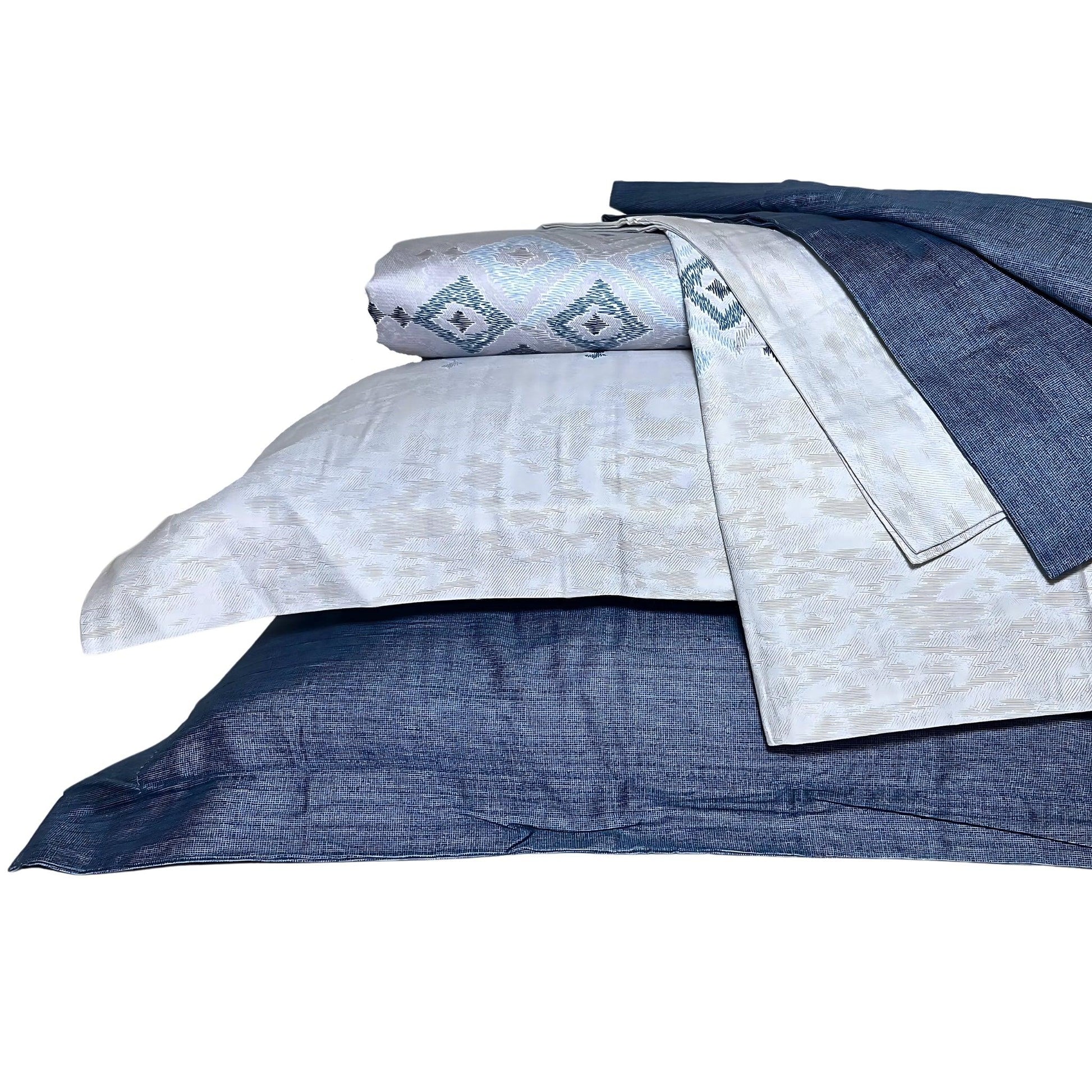 RadheKisna Mystic Grid King Bedsheet Set – Geometric Luxury in 300-TC Cotton - Radhekisna