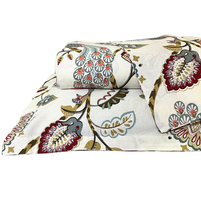 RadheKisna Peacock Bloom King Bedsheet Set — 250 TC 100% Organic Cotton - Radhekisna