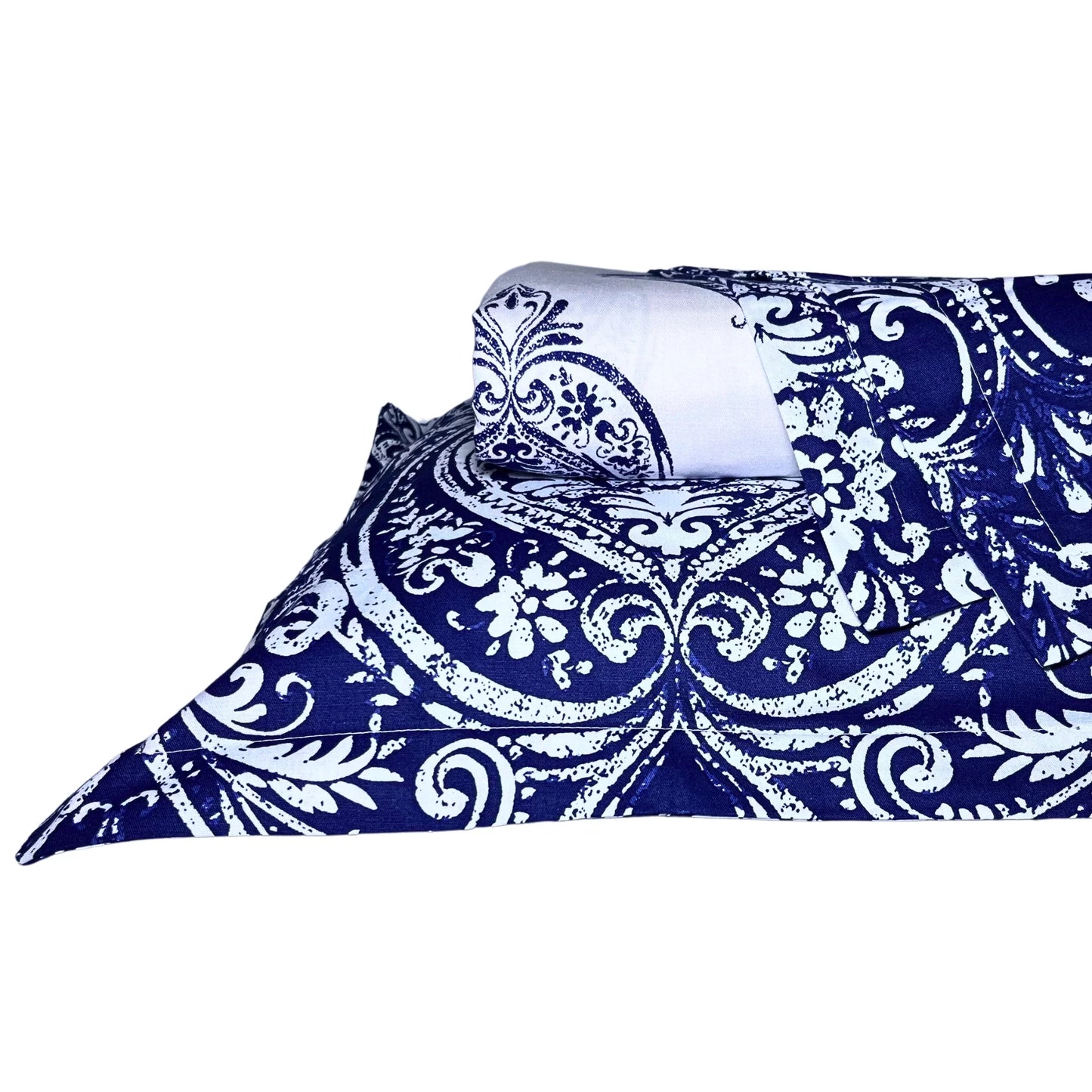 RadheKisna Indigo Paisley Super King Bedsheet – 100% Cotton Jaipuri Elegance - Radhekisna