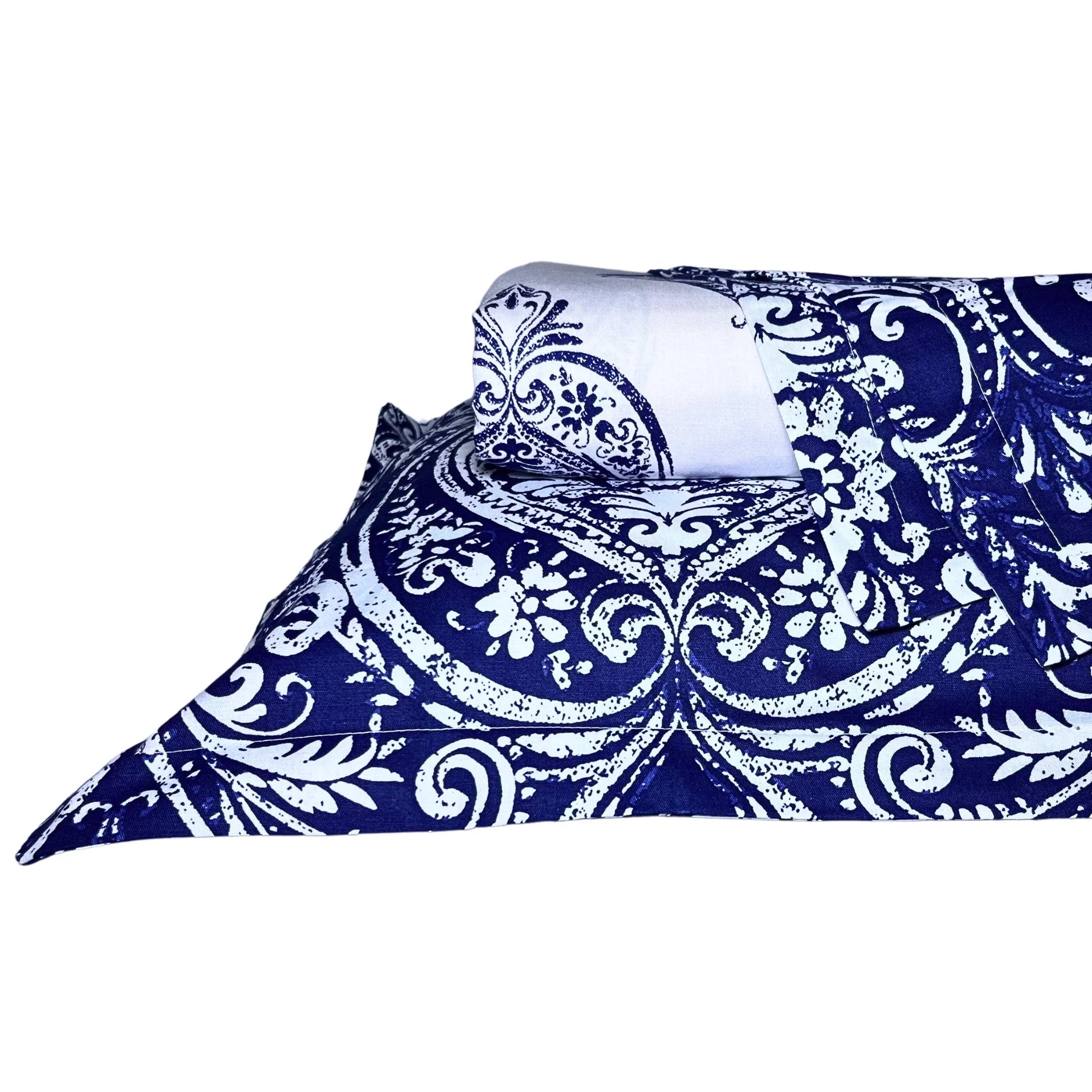 RadheKisna Indigo Paisley Super King Bedsheet – 100% Cotton Jaipuri Elegance - Radhekisna