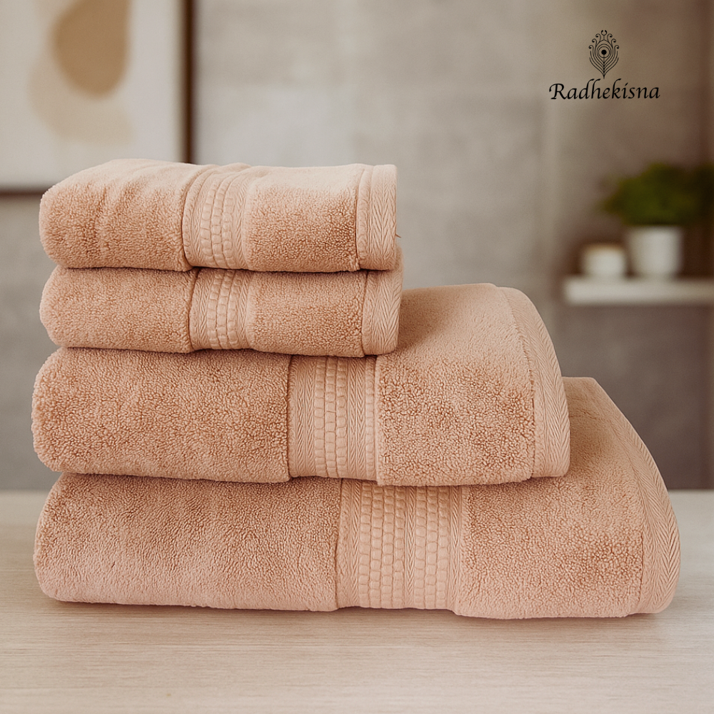 Pure Cotton 625 GSM Towel Set – Ivory Elegance | RadheKisna - Radhekisna