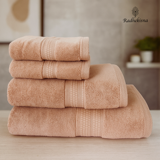 Pure Cotton 625 GSM Towel Set – Ivory Elegance | RadheKisna - Radhekisna