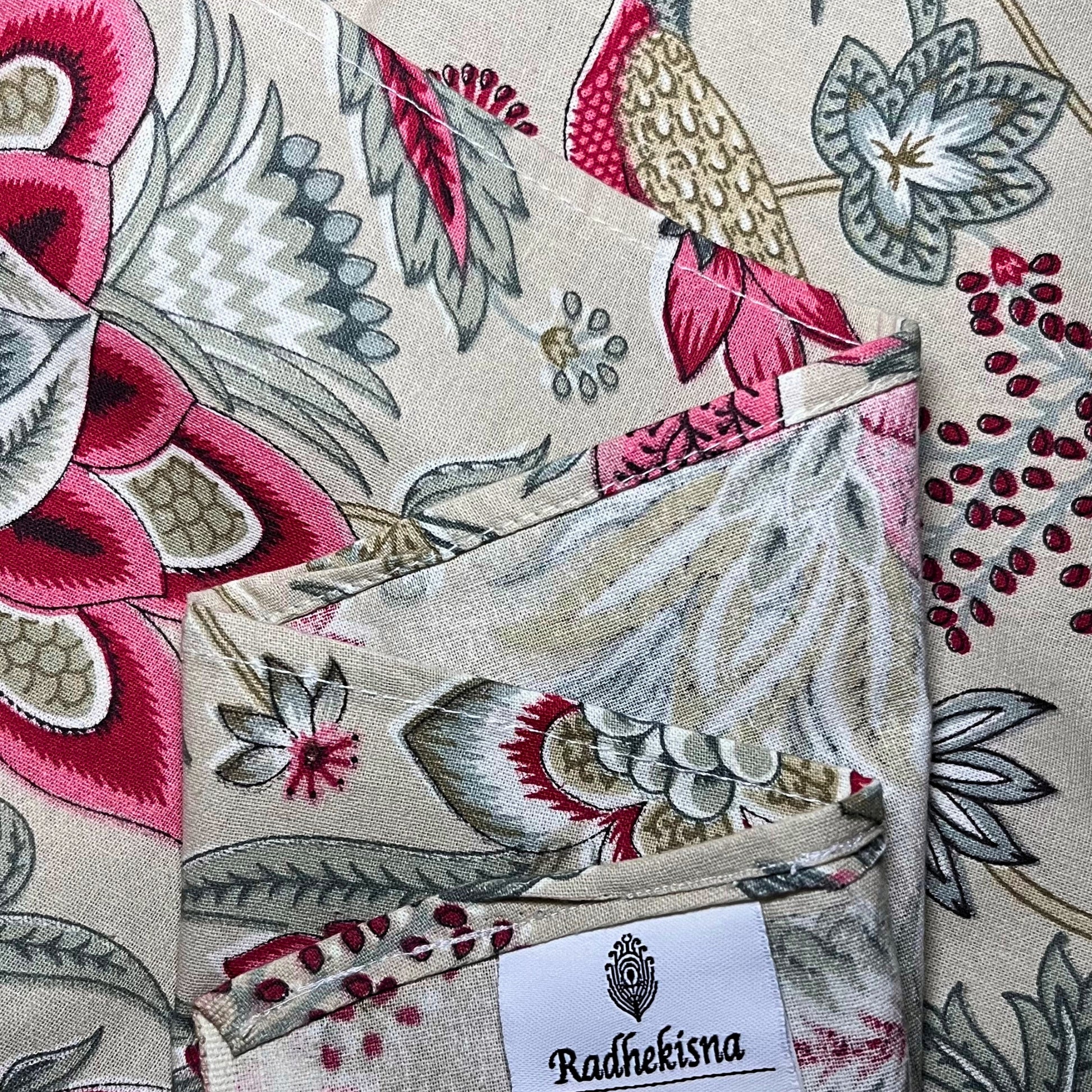 RadheKisna Vintage Flora King Bedsheet Set — 250 TC 100% Pure Cotton - Radhekisna